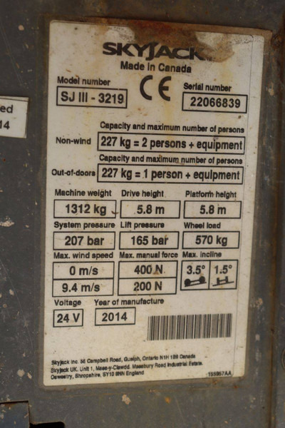 מעלית מספריים Skyjack SJ III - 3219: תמונה 11
