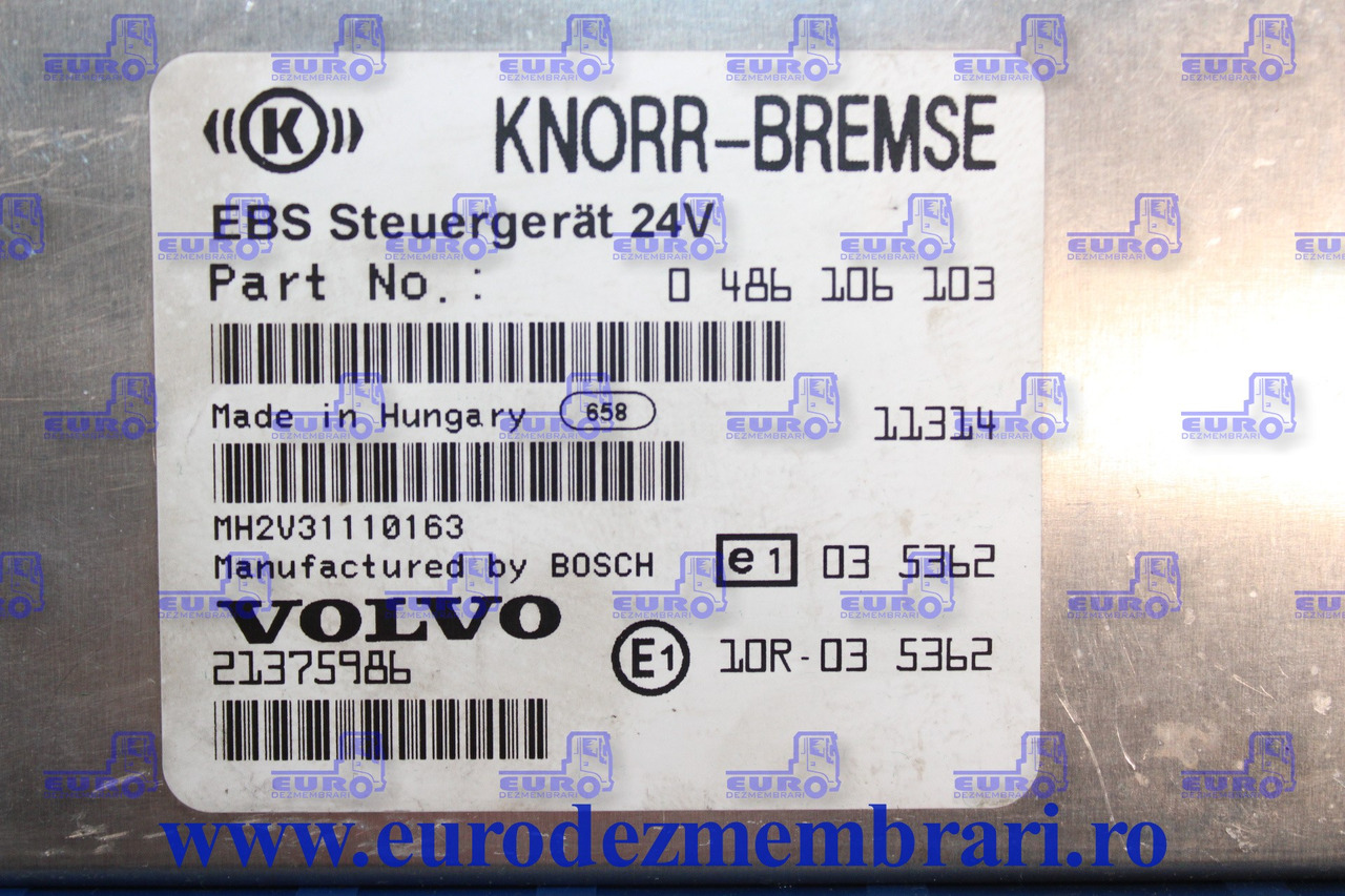 CALCULATOR EBS VOLVO 21375986 - ECU עבור משאית: תמונה 3 CALCULATOR EBS VOLVO 21375986 - ECU עבור משאית: תמונה 3