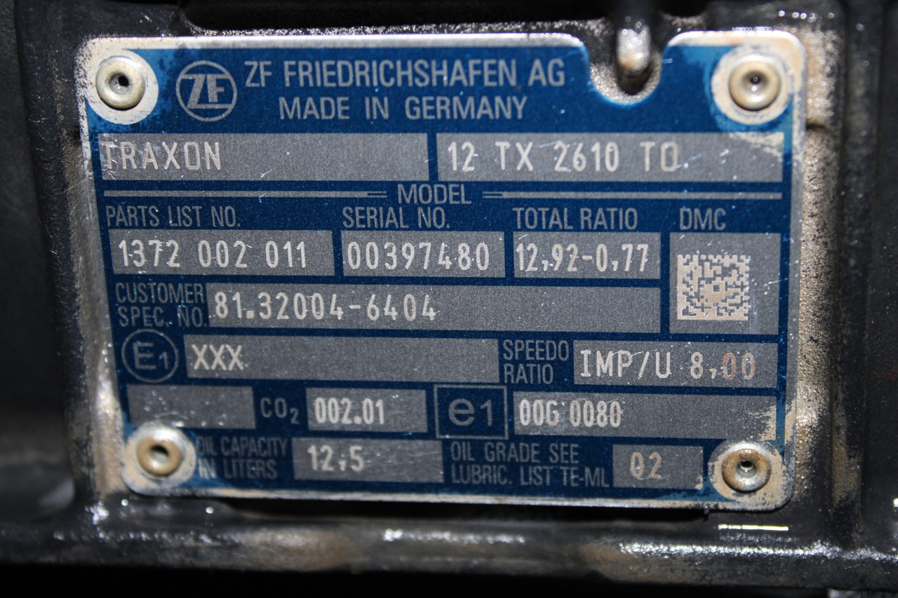 CUTIE DE VITEZE MAN TGS 8*4 TRAXON 12 TX 2610 TO 81.32004.6404 R12.92-0.77 AUTOMATA FATA RETARDER - תיבת הילוכים עבור משאית: תמונה 5 CUTIE DE VITEZE MAN TGS 8*4 TRAXON 12 TX 2610 TO 81.32004.6404 R12.92-0.77 AUTOMATA FATA RETARDER - תיבת הילוכים עבור משאית: תמונה 5