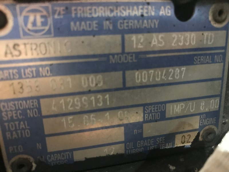 CUTIE DE VITEZE ZF 12 AS 2330 TD R=15,86-1,00 - תיבת הילוכים עבור משאית: תמונה 3 CUTIE DE VITEZE ZF 12 AS 2330 TD R=15,86-1,00 - תיבת הילוכים עבור משאית: תמונה 3