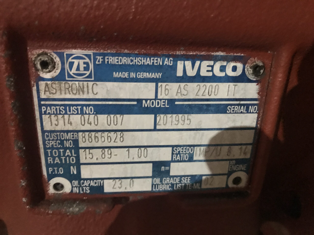 CUTIE DE VITEZE ZF 16 AS 2200 IT R=15,89-1,00 - תיבת הילוכים עבור משאית: תמונה 3 CUTIE DE VITEZE ZF 16 AS 2200 IT R=15,89-1,00 - תיבת הילוכים עבור משאית: תמונה 3