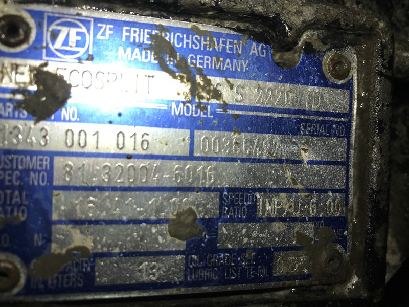 CUTIE DE VITEZE ZF 16 S 2220 TD R=16,41-1,00 - תיבת הילוכים עבור משאית: תמונה 3 CUTIE DE VITEZE ZF 16 S 2220 TD R=16,41-1,00 - תיבת הילוכים עבור משאית: תמונה 3