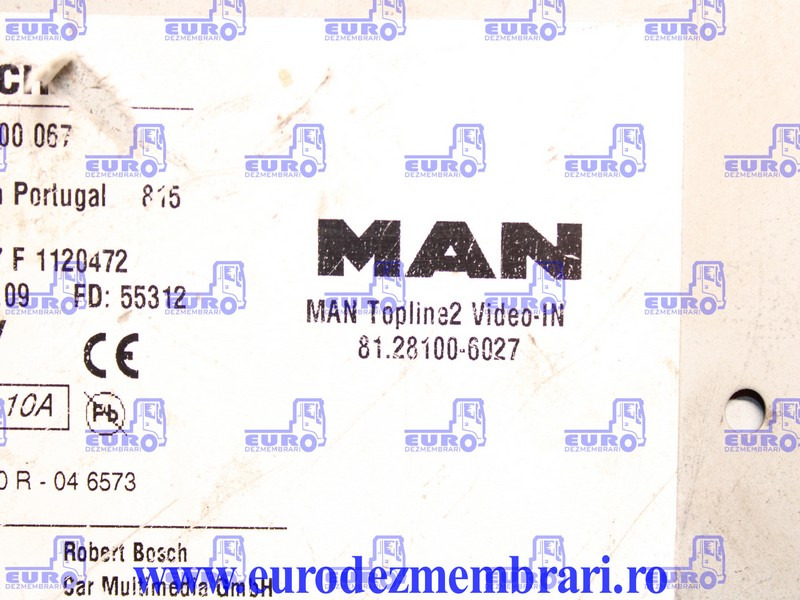 ELEMENT BORD UNITATE MULTIMEDIA MAN TGX 81.28100.6027, 81.28100.6026, 81.28100.6025, 81.28100.6017 - תא ופנים הרכב עבור משאית: תמונה 3 ELEMENT BORD UNITATE MULTIMEDIA MAN TGX 81.28100.6027, 81.28100.6026, 81.28100.6025, 81.28100.6017 - תא ופנים הרכב עבור משאית: תמונה 3
