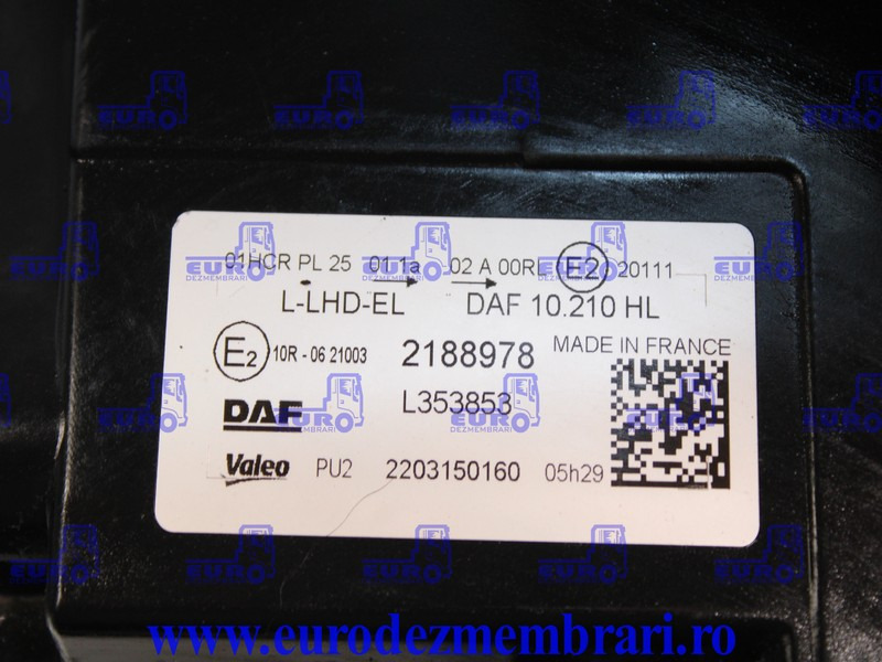 FAR XENON + COLTAR STANGA DAF XF XG 2188978, 2313588 - פנס קדמי עבור משאית: תמונה 2 FAR XENON + COLTAR STANGA DAF XF XG 2188978, 2313588 - פנס קדמי עבור משאית: תמונה 2