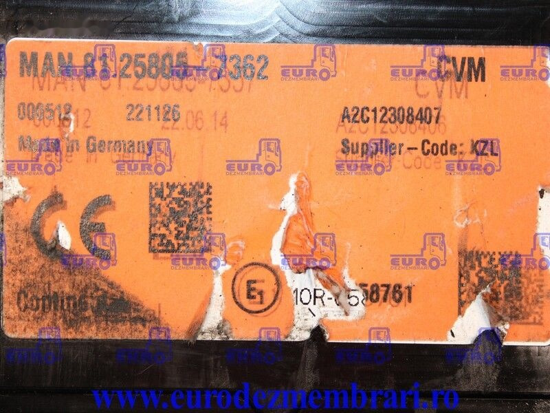 ECU עבור משאית MAN CVM BASIC BM1 I2 81.25805.7362: תמונה 1