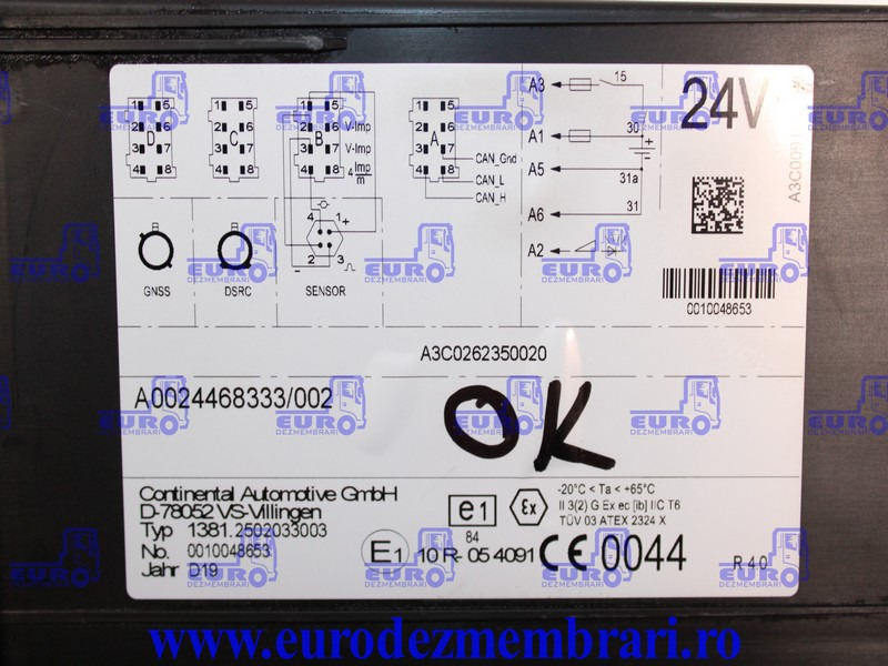 TAHOGRAF CONTINENTAL MERCEDES ACTROS MP5 A0024468333 - ECU עבור משאית: תמונה 2 TAHOGRAF CONTINENTAL MERCEDES ACTROS MP5 A0024468333 - ECU עבור משאית: תמונה 2