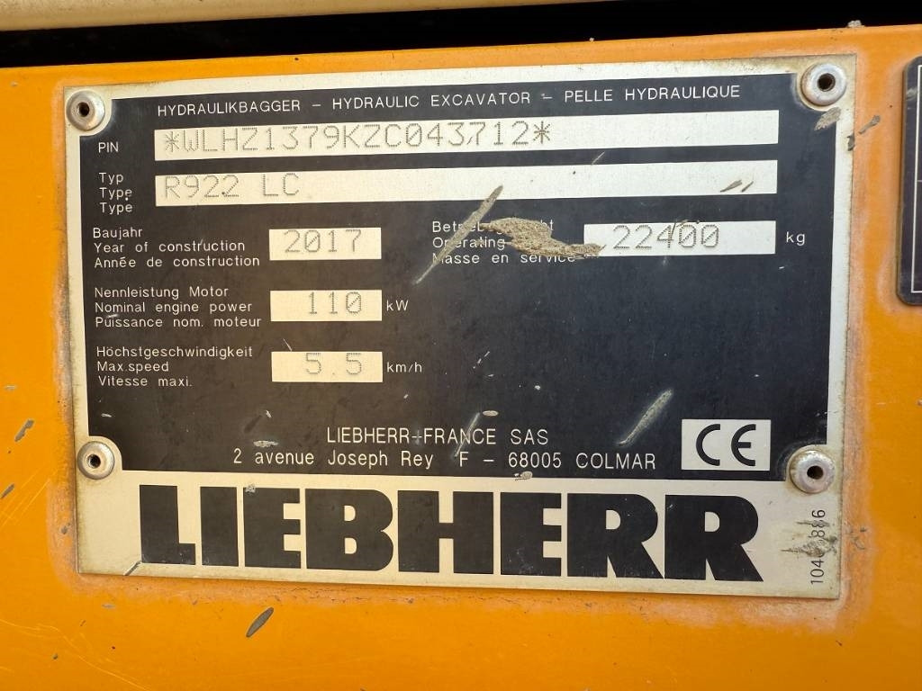 Liebherr R 922 LC - מחפר סורק: תמונה 2 Liebherr R 922 LC - מחפר סורק: תמונה 2