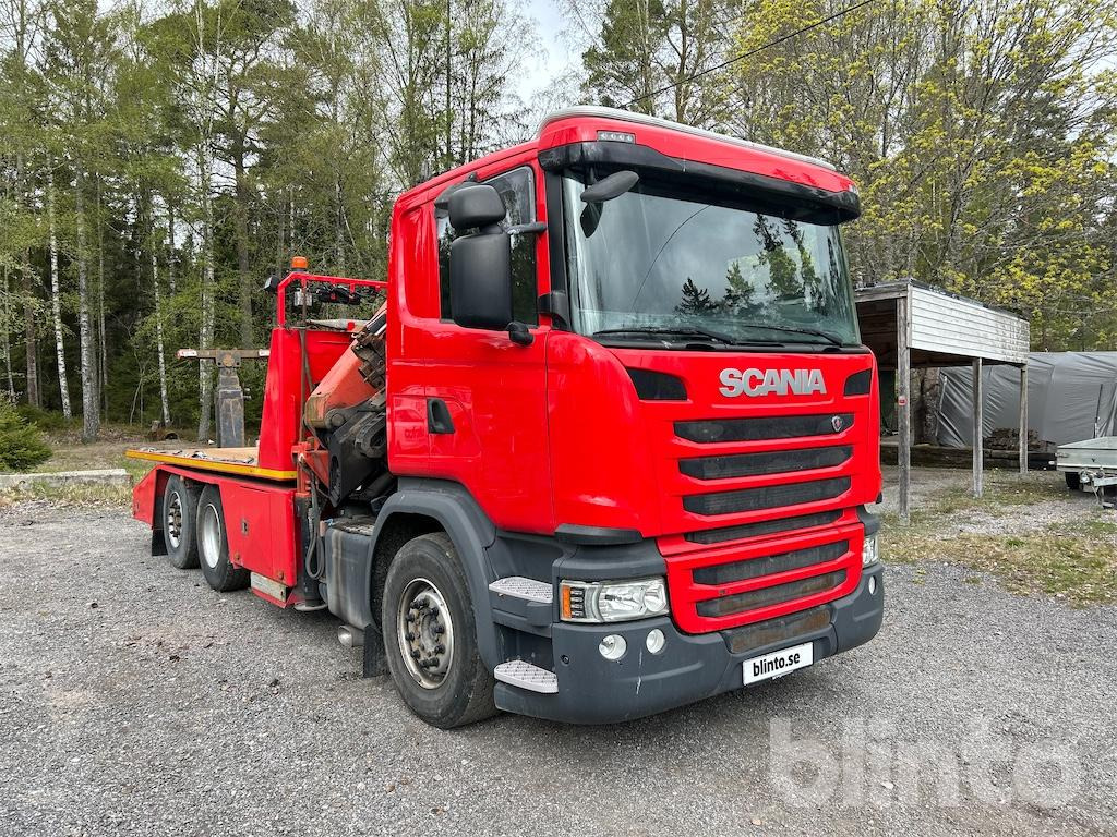 SCANIA G450 med kran och flak - משאית גרירה: תמונה 3 SCANIA G450 med kran och flak - משאית גרירה: תמונה 3
