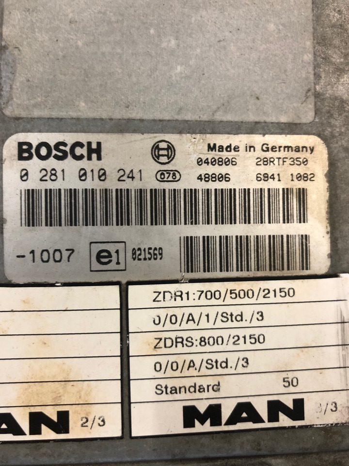 CENTRALINA EDC - RIF. BOSCH 0281010241 - RIF. MAN 51116157267 - ECU: תמונה 2 CENTRALINA EDC - RIF. BOSCH 0281010241 - RIF. MAN 51116157267 - ECU: תמונה 2
