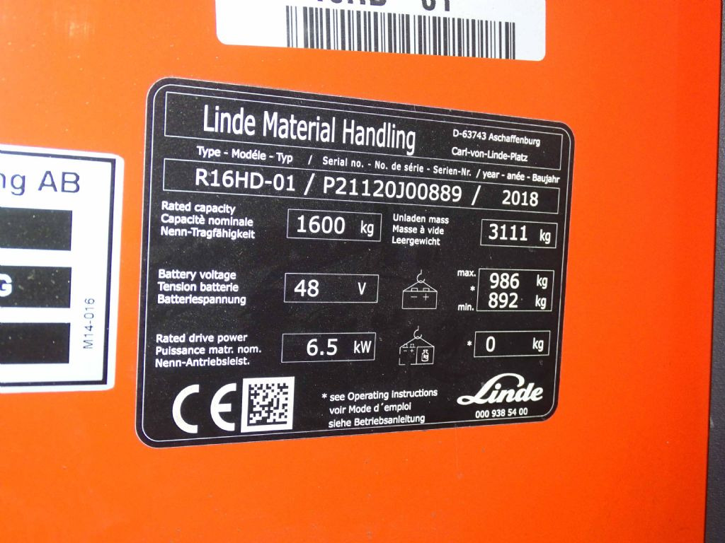 Linde R16HD-01 - משאית הגעה: תמונה 5 Linde R16HD-01 - משאית הגעה: תמונה 5