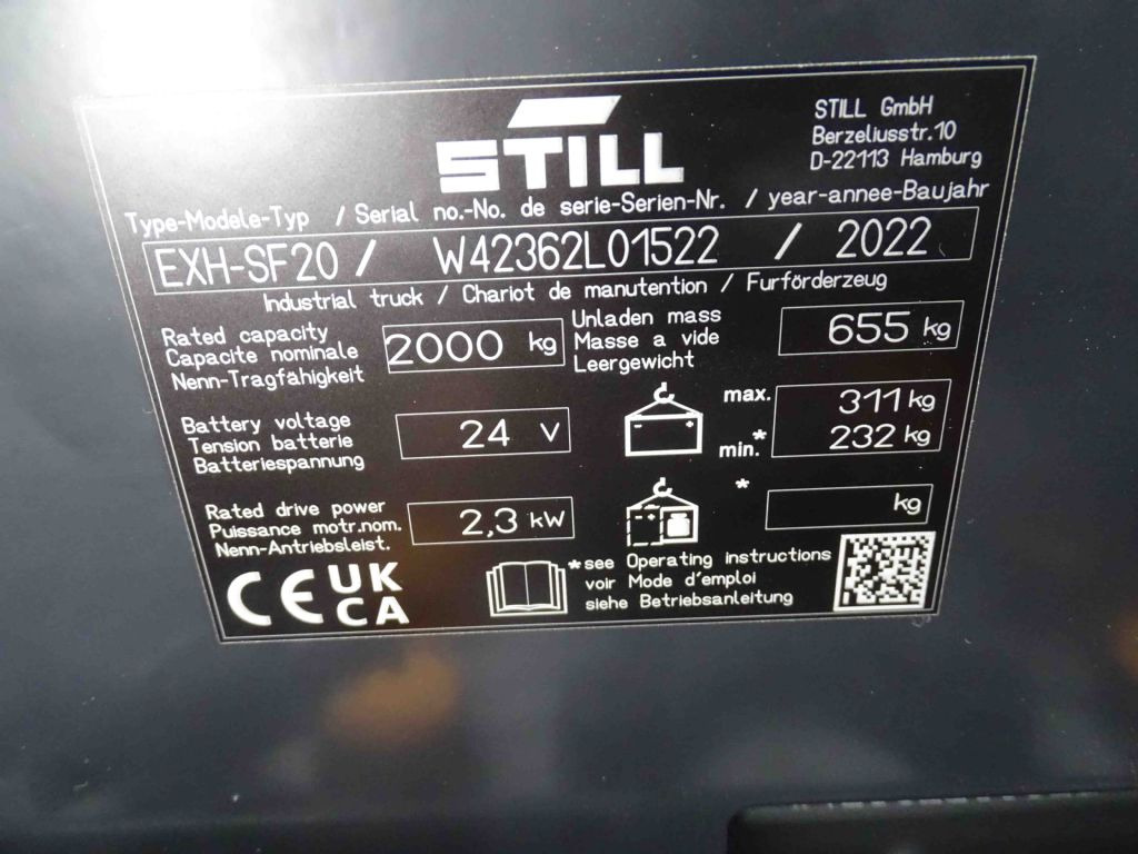 Still EXH-SF20/2400MM - משאית משטחים: תמונה 5 Still EXH-SF20/2400MM - משאית משטחים: תמונה 5