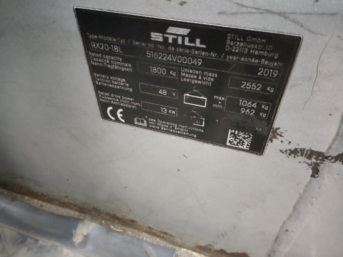 Still RX20-18L - מלגזה חשמלית: תמונה 5 Still RX20-18L - מלגזה חשמלית: תמונה 5