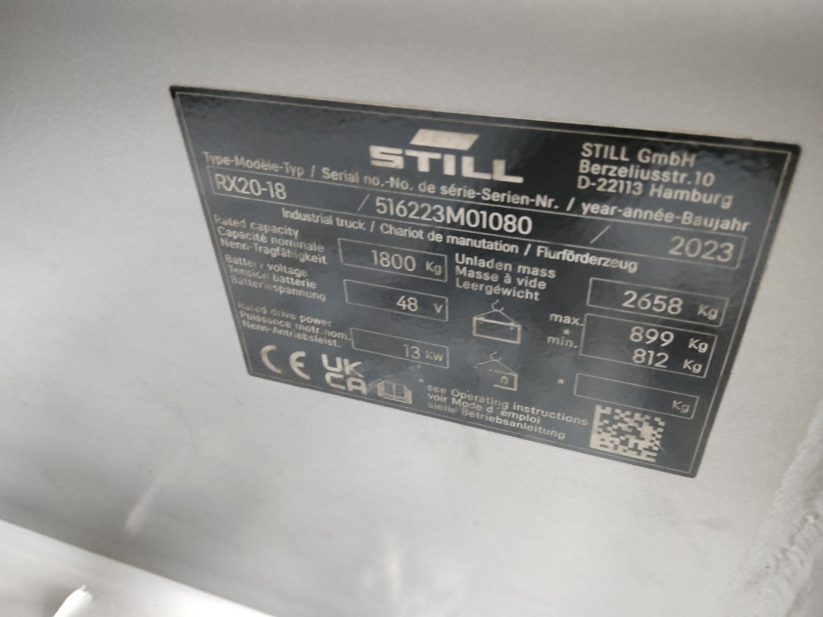 Still RX20-18 - מלגזה חשמלית: תמונה 5 Still RX20-18 - מלגזה חשמלית: תמונה 5