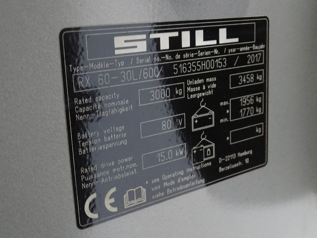 Still RX60-30L/600 - מלגזה חשמלית: תמונה 5 Still RX60-30L/600 - מלגזה חשמלית: תמונה 5