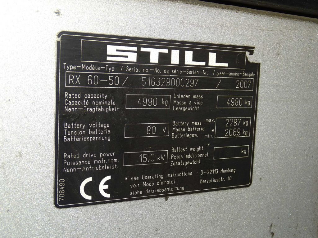 Still RX60-50 - מלגזה חשמלית: תמונה 5 Still RX60-50 - מלגזה חשמלית: תמונה 5