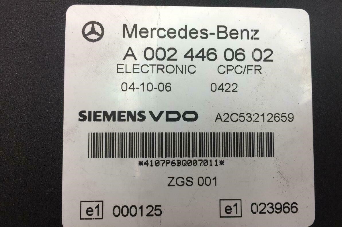 Mercedes Actros Atego Axor A0024460602 CPC/FR VDO Electronic Control Unit ECU - ECU עבור משאית: תמונה 1 Mercedes Actros Atego Axor A0024460602 CPC/FR VDO Electronic Control Unit ECU - ECU עבור משאית: תמונה 1
