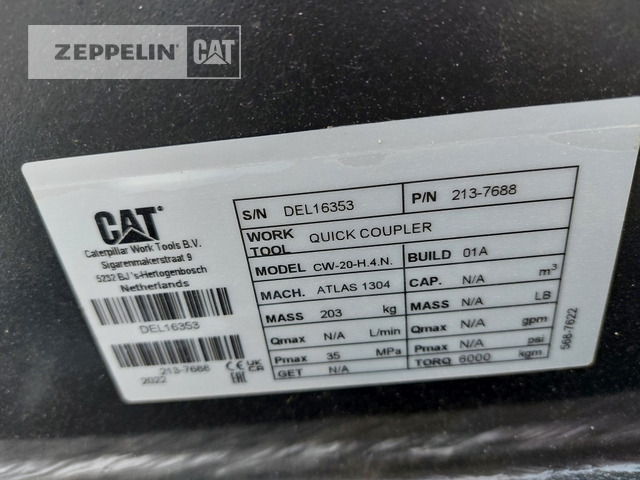 Cat CW20 - מצמד מהיר עבור מכונת בנייה: תמונה 3 Cat CW20 - מצמד מהיר עבור מכונת בנייה: תמונה 3