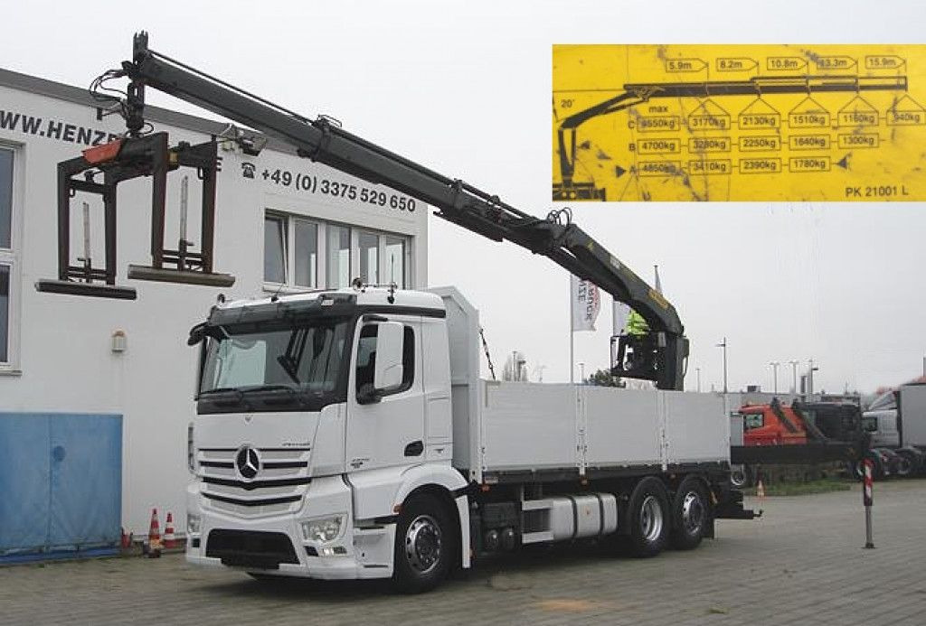 Mercedes-Benz Antos 2543 L/6x2 Pritsche Heckkran - משאית מנוף: תמונה 1 Mercedes-Benz Antos 2543 L/6x2 Pritsche Heckkran - משאית מנוף: תמונה 1