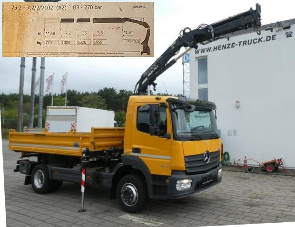 Mercedes-Benz Atego 1224 K 2-Achs Kipper Kran 2x Hdr Ausschub - מזהיר, משאית מנוף: תמונה 2 Mercedes-Benz Atego 1224 K 2-Achs Kipper Kran 2x Hdr Ausschub - מזהיר, משאית מנוף: תמונה 2