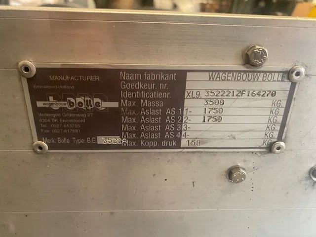 Diversen Bolle . 2 asser aanhangwagen voor kogelkoppeling 3500 kg - קרון נגרר שלדה: תמונה 5 Diversen Bolle . 2 asser aanhangwagen voor kogelkoppeling 3500 kg - קרון נגרר שלדה: תמונה 5